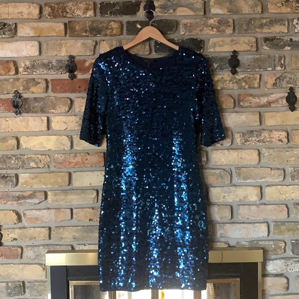 BCBG Blue Sequined Dress